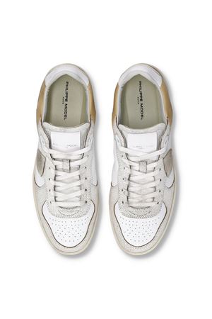 Sneaker Pgal in pelle bianca e beige PHILIPPE MODEL | PGLUVC01.